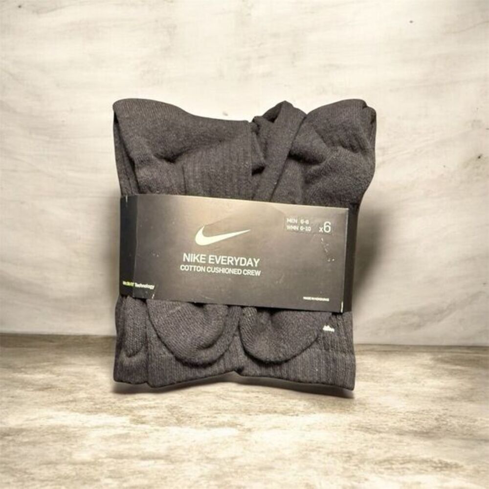 Nike Everyday Cotton Cushioned Crew Socks - Black